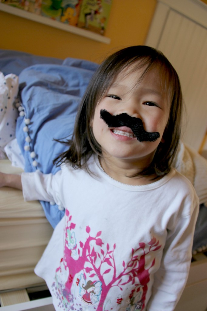 Girl with moustache