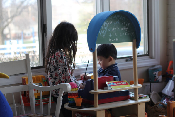 EnZhe and Lydia in sunroom - 1